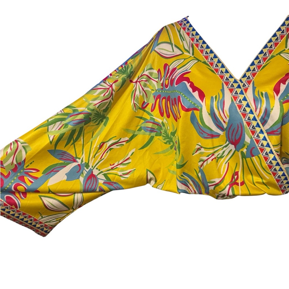 Vibrant Yellow Floral Women's Top - Picture 4 of 6